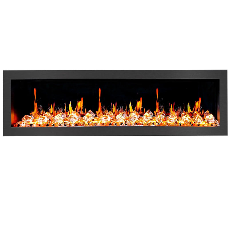 Litedeer Latitude II 68-in Smart Control Electric Fireplace Wifi Enabled - ZEF68XC, Black - Litedeer Homes