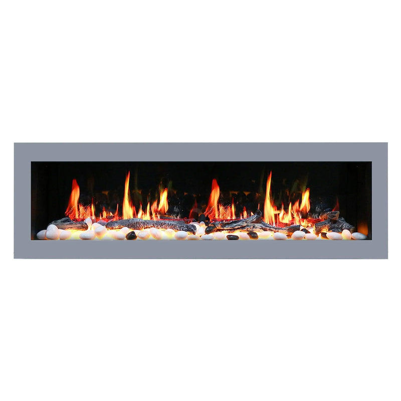 2025 New Litedeer Homes Latitude II 78-inch Wall Mount Smart Electric Fireplace with Crackling Sounds (Model: ZEF78V), Black - Litedeer Homes