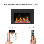 Litedeer LiteStar 38-in Electric Fireplace Insert Wifi Enabled - ZEF38VC, Black - Litedeer Homes