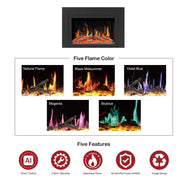 Litedeer LiteStar 38-in Electric Fireplace Insert Wifi Enabled - ZEF38VC, Black